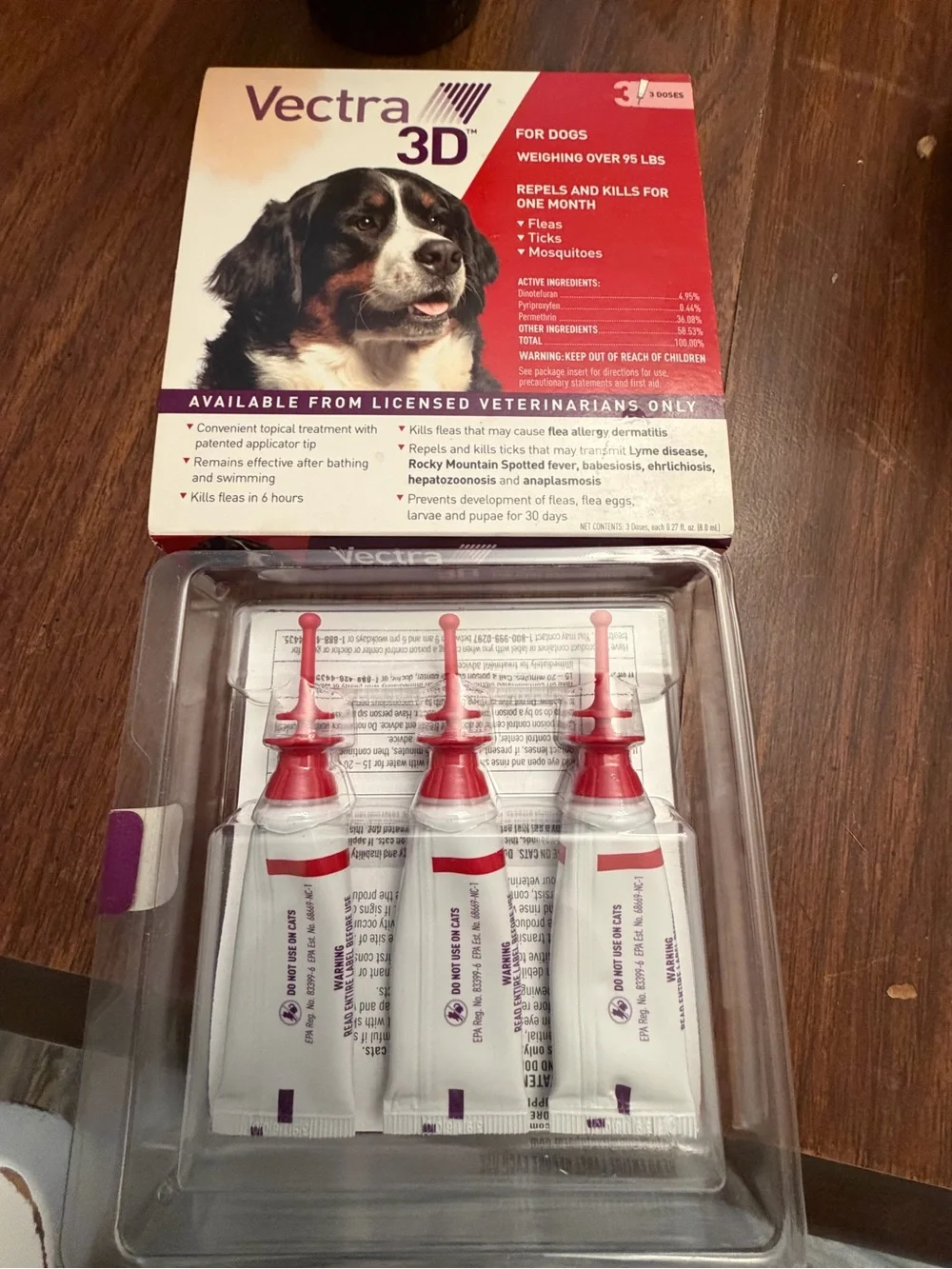Vectra 3D Topical Flea & Tick Treatment for Dogs - Red and Purple